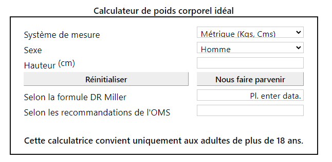 .Poids corporel idéal